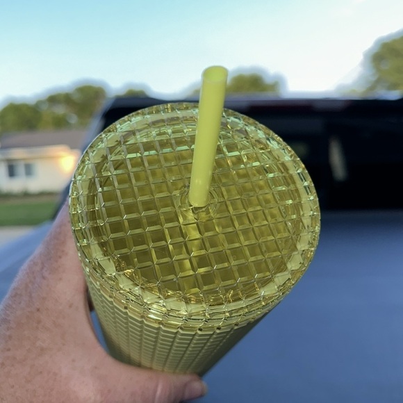 New Starbucks Meadow Yellow Soft Touch Tumbler 24oz - Picture 5 of 7